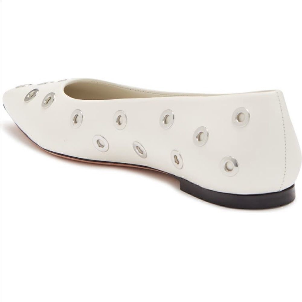BOSS Hugo Boss Women’s Rose Grommet Studdet ballet flat all leather size 5,NIB